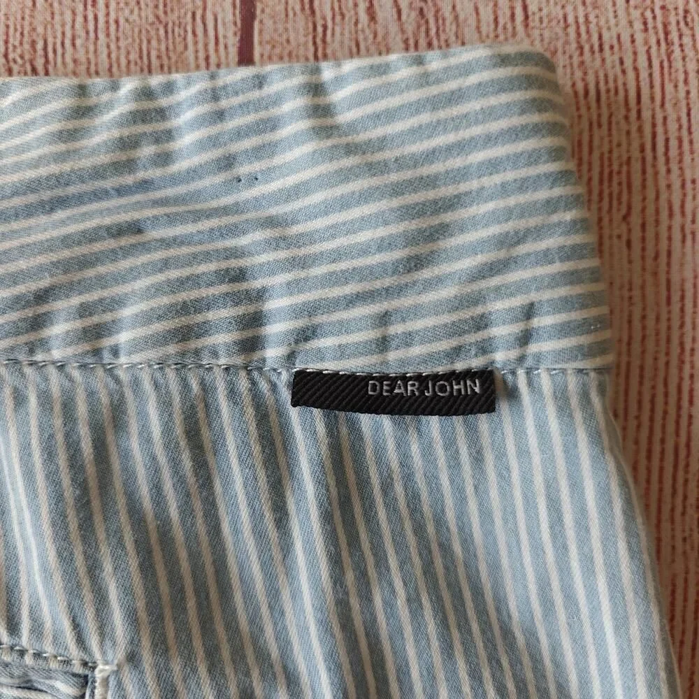Dear John North Hampton novelty striped cuffed shorts sz 32